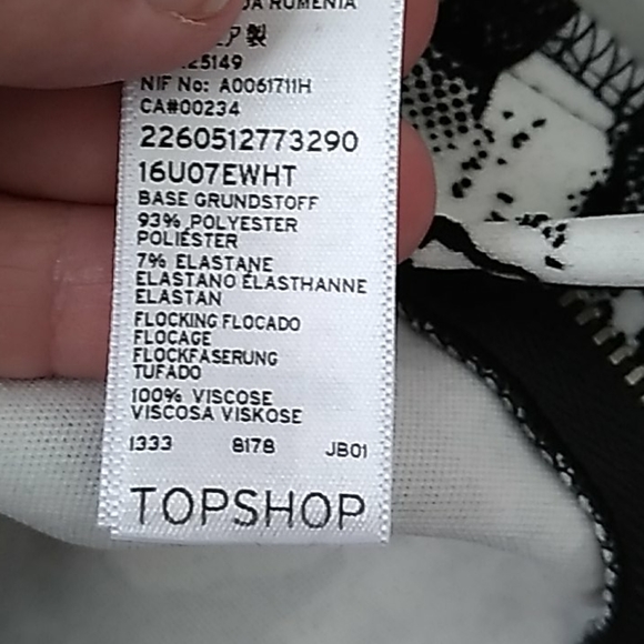 Topshop black and white floral pants size 2 - Picture 6 of 6